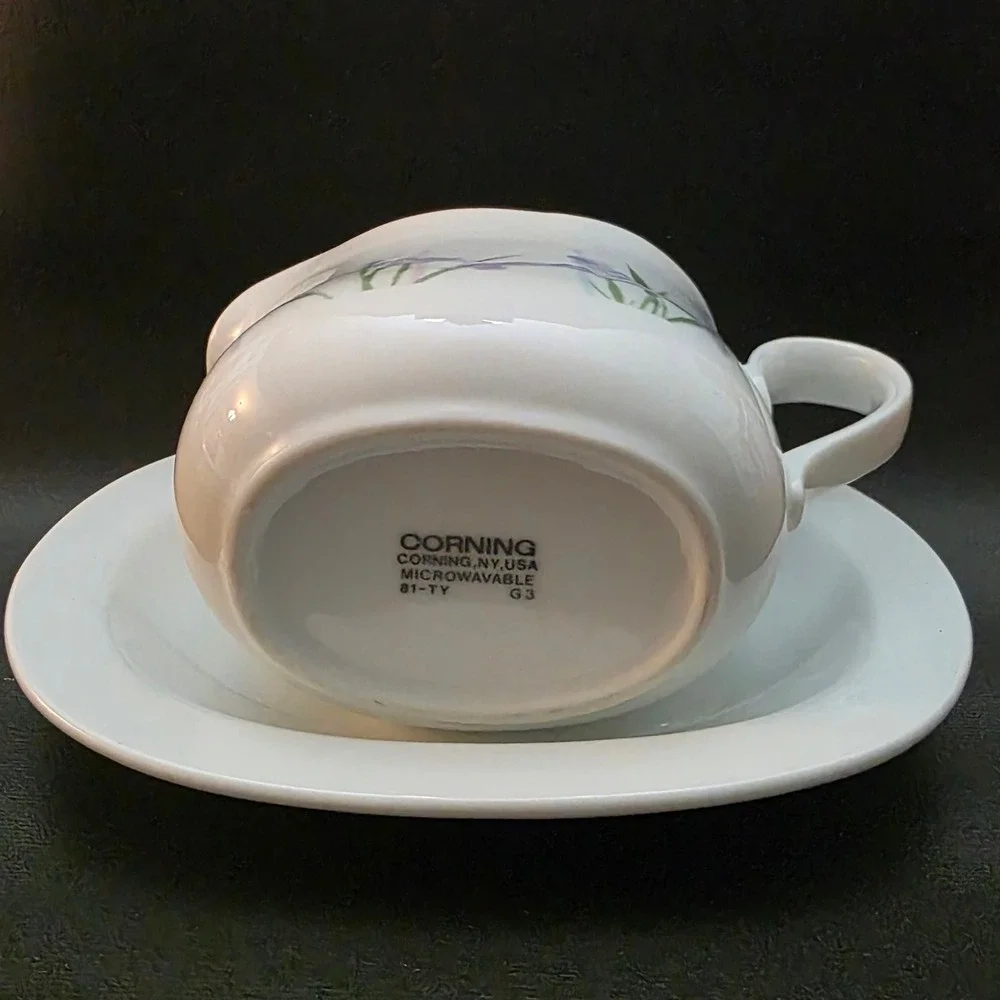 Corelle Shadow Iris Gravy Boat w/ Underplate Sauce Server Replacement